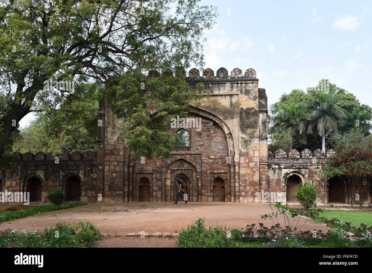Une mosquée fortifiée dans Lodhi Garden, New Delhi, Inde Banque D'Images