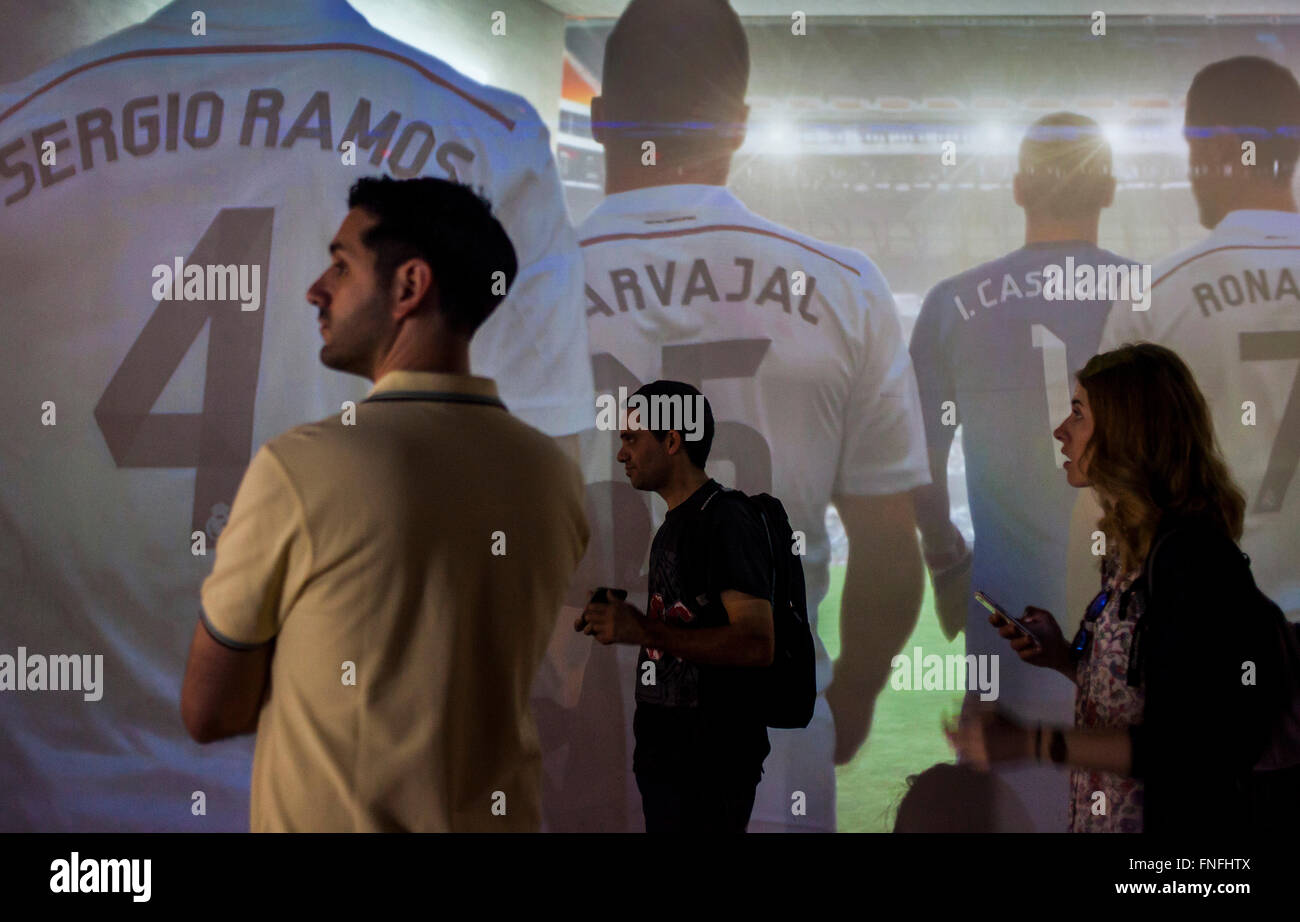 Musée du Real Madrid. Stade Santiago Bernabeu. Madrid. L'Espagne. Banque D'Images