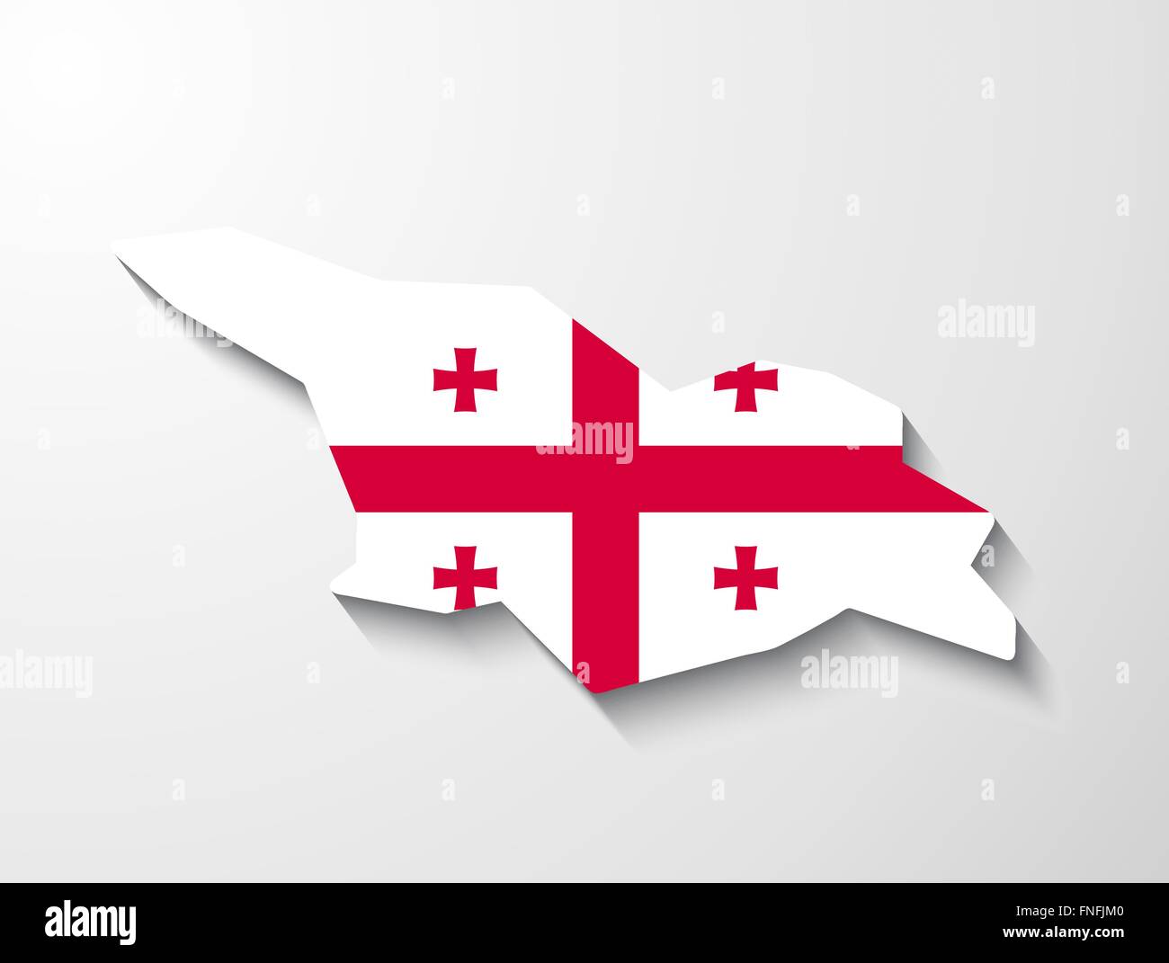 Géorgie carte pays avec un drapeau et d'effet d'ombre présentation Illustration de Vecteur