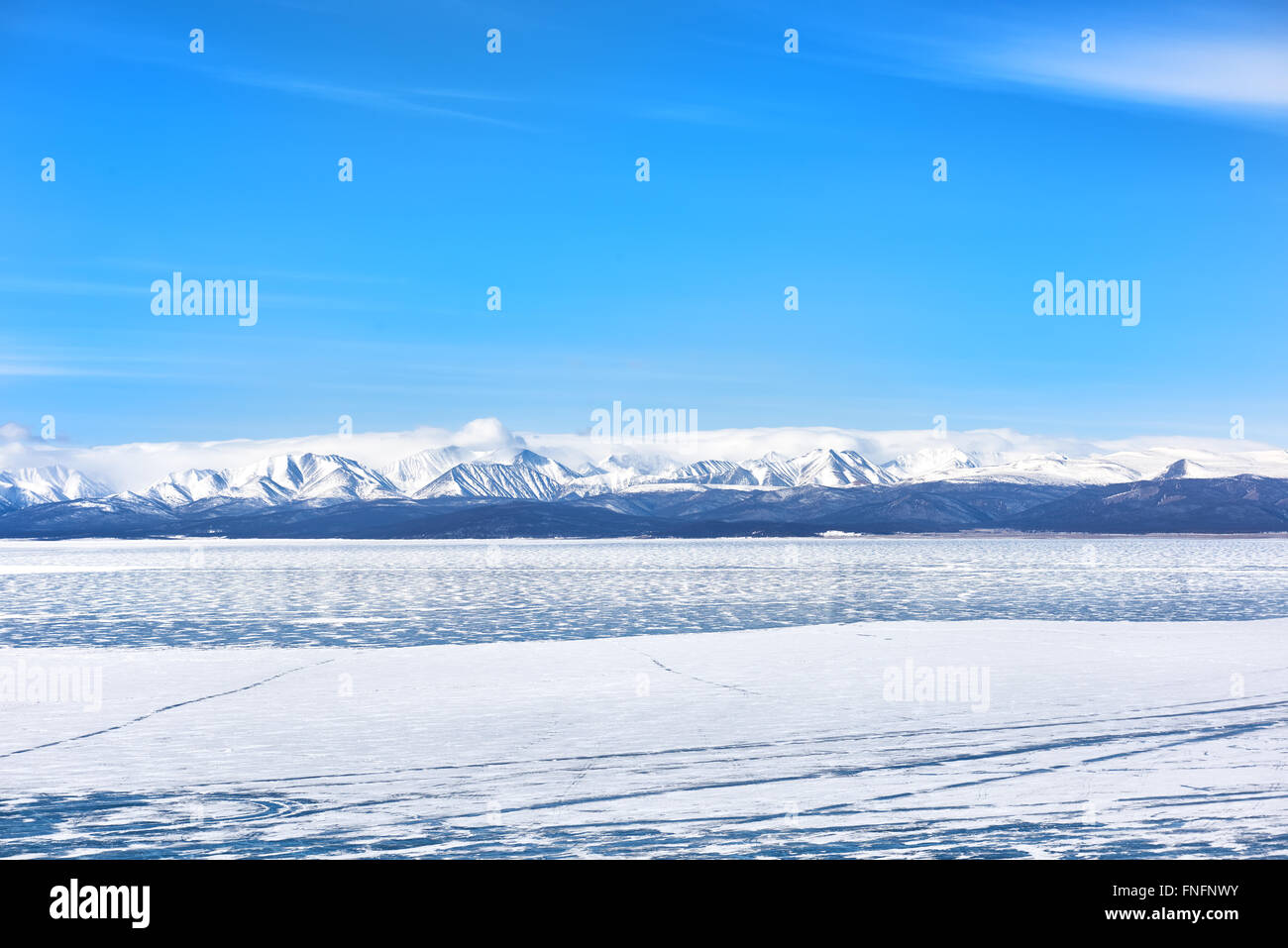 Hovsgol Lake au mois de mars. L'Asie centrale. La Mongolie Banque D'Images