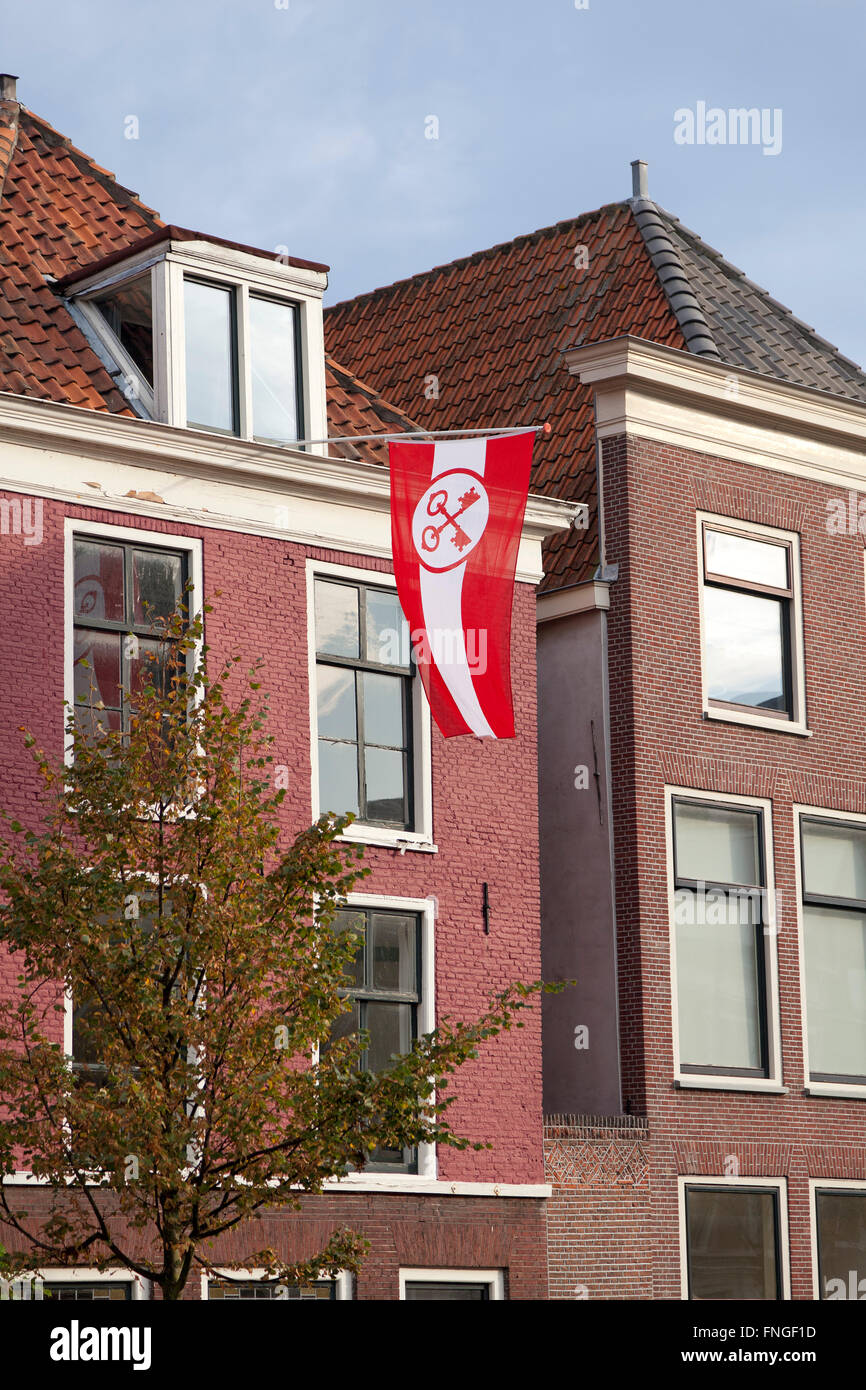 Leiden drapeau vers le jours de siège de Leyde le 3 octobre Banque D'Images