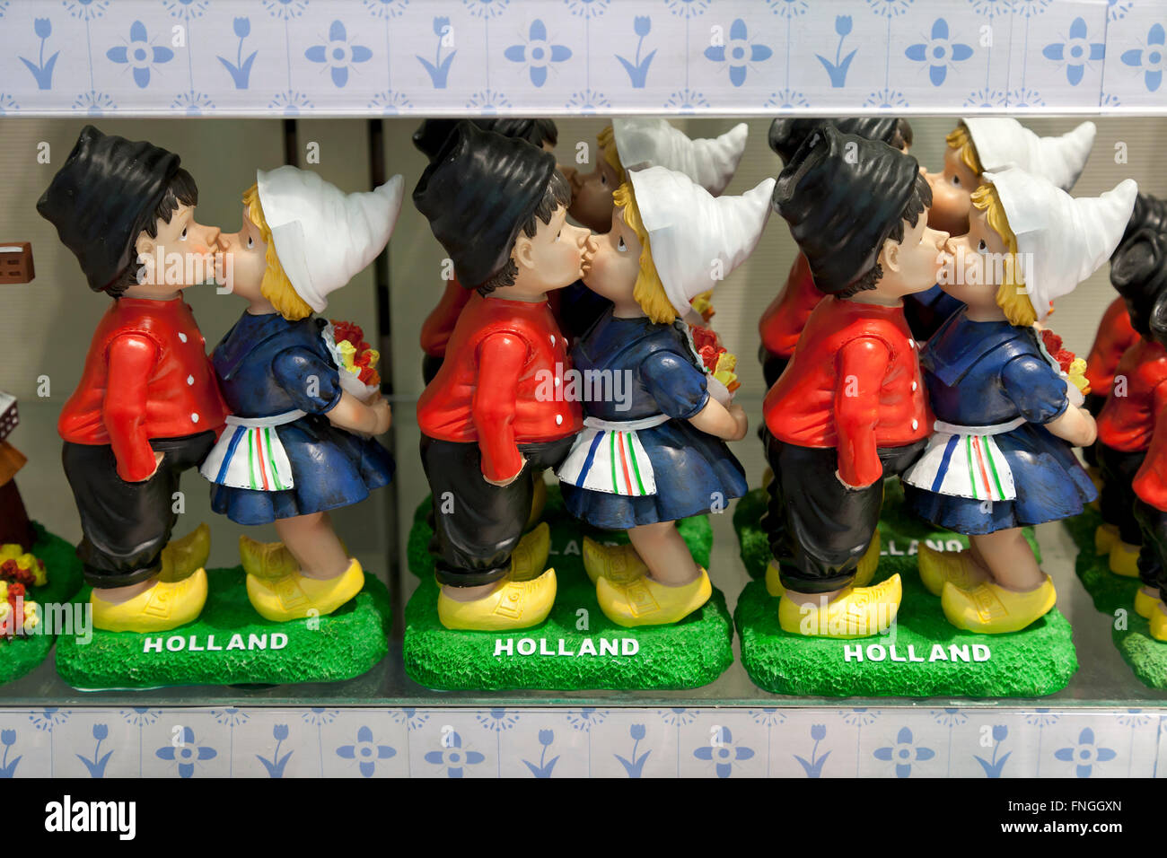 Les agriculteurs néerlandais figurine couple comme souvenir Banque D'Images
