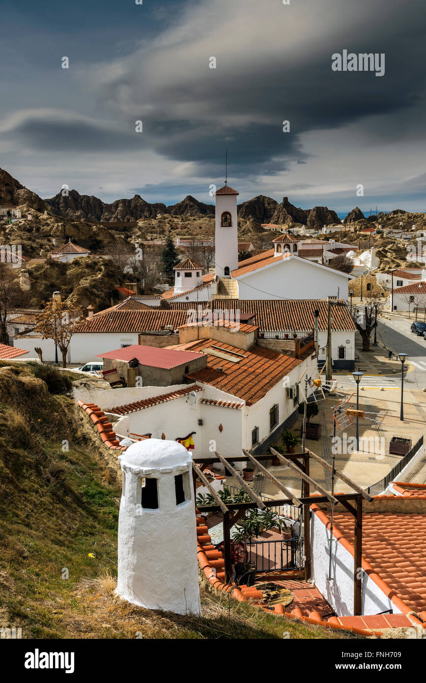 Barriada de las Cuevas, Guadix, Grenade, Andalousie, Espagne Banque D'Images