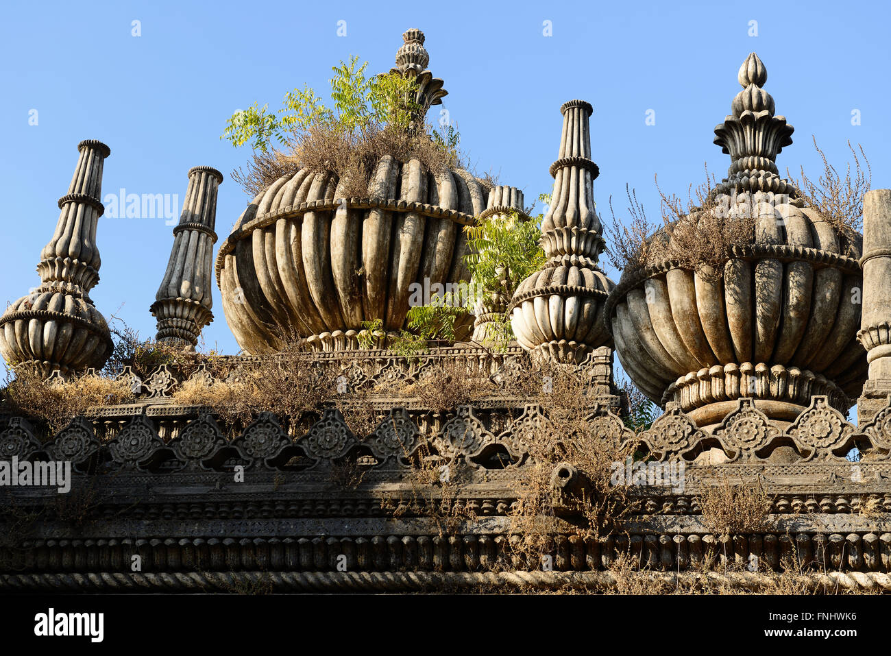Tombes musulmanes anciennes à junagadh dans l'état du Gujarat en Inde Banque D'Images