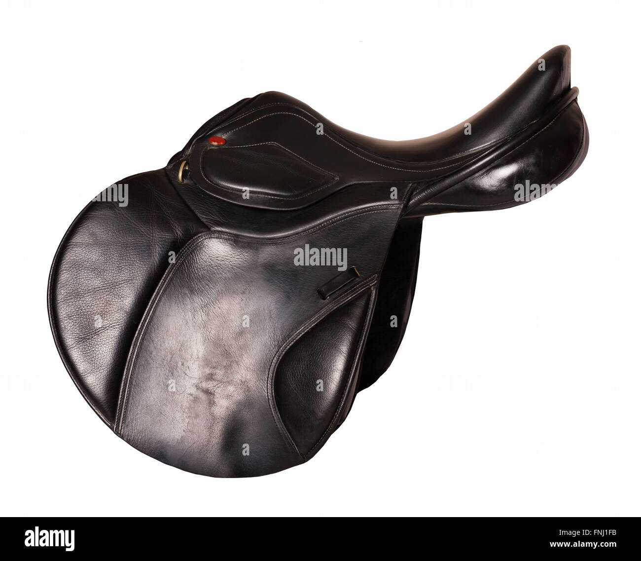 Selle de saut pour cheval en cuir | Gullet interchangeable | Noir 43,2