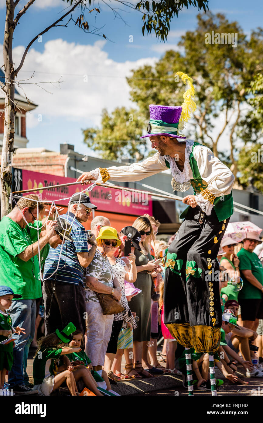 St Patrick's Day Parade, le 13 mars 2016, Perth, Western Australia, Australia Banque D'Images