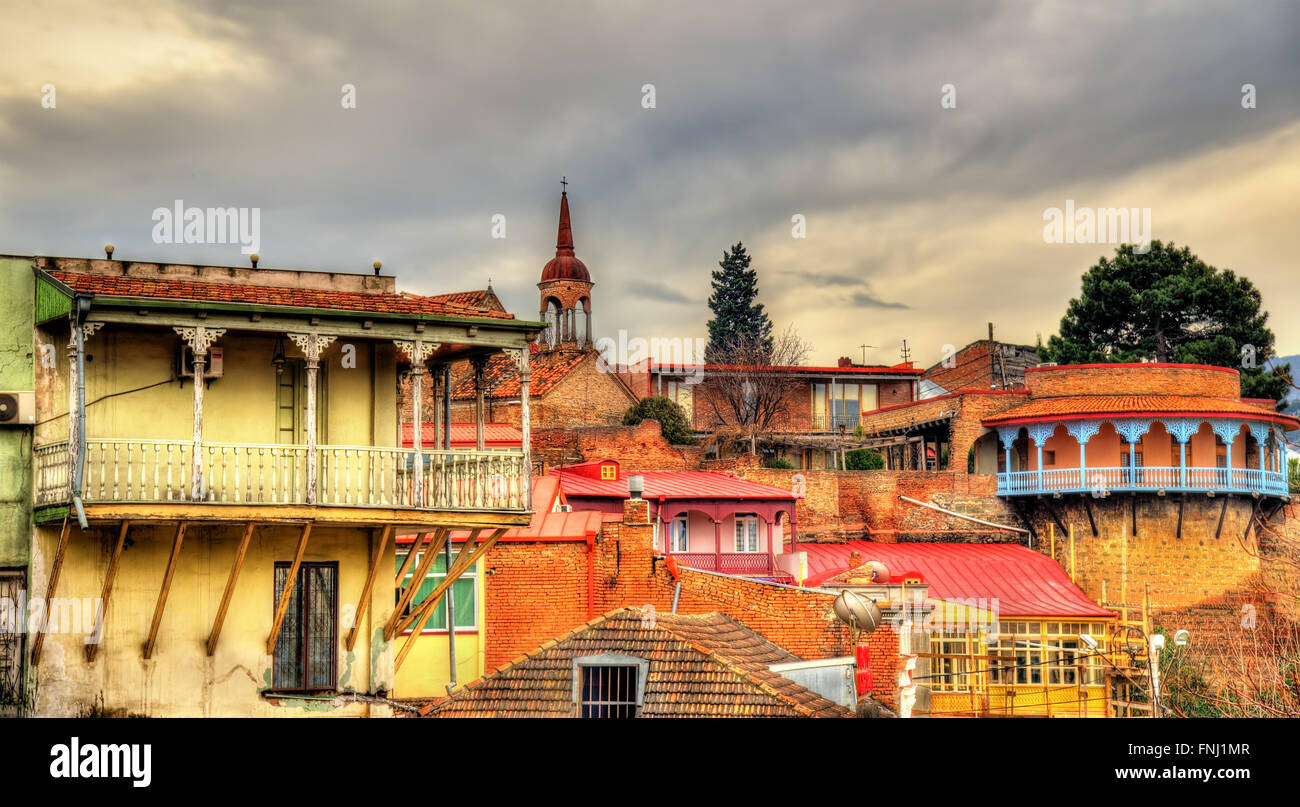 Bâtiments dans la vieille ville de Tbilissi Banque D'Images