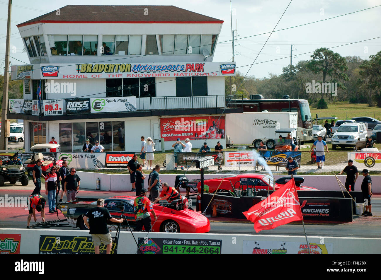 Faites glisser une course automobile avec Bradenton Motorsports Park, Florida, USA Banque D'Images