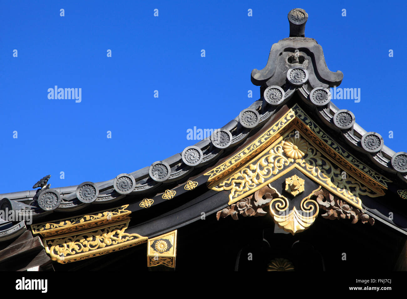 Le Japon, Kyoto, Château de Nijō, Karamon Gate, détail d'architecture, Banque D'Images