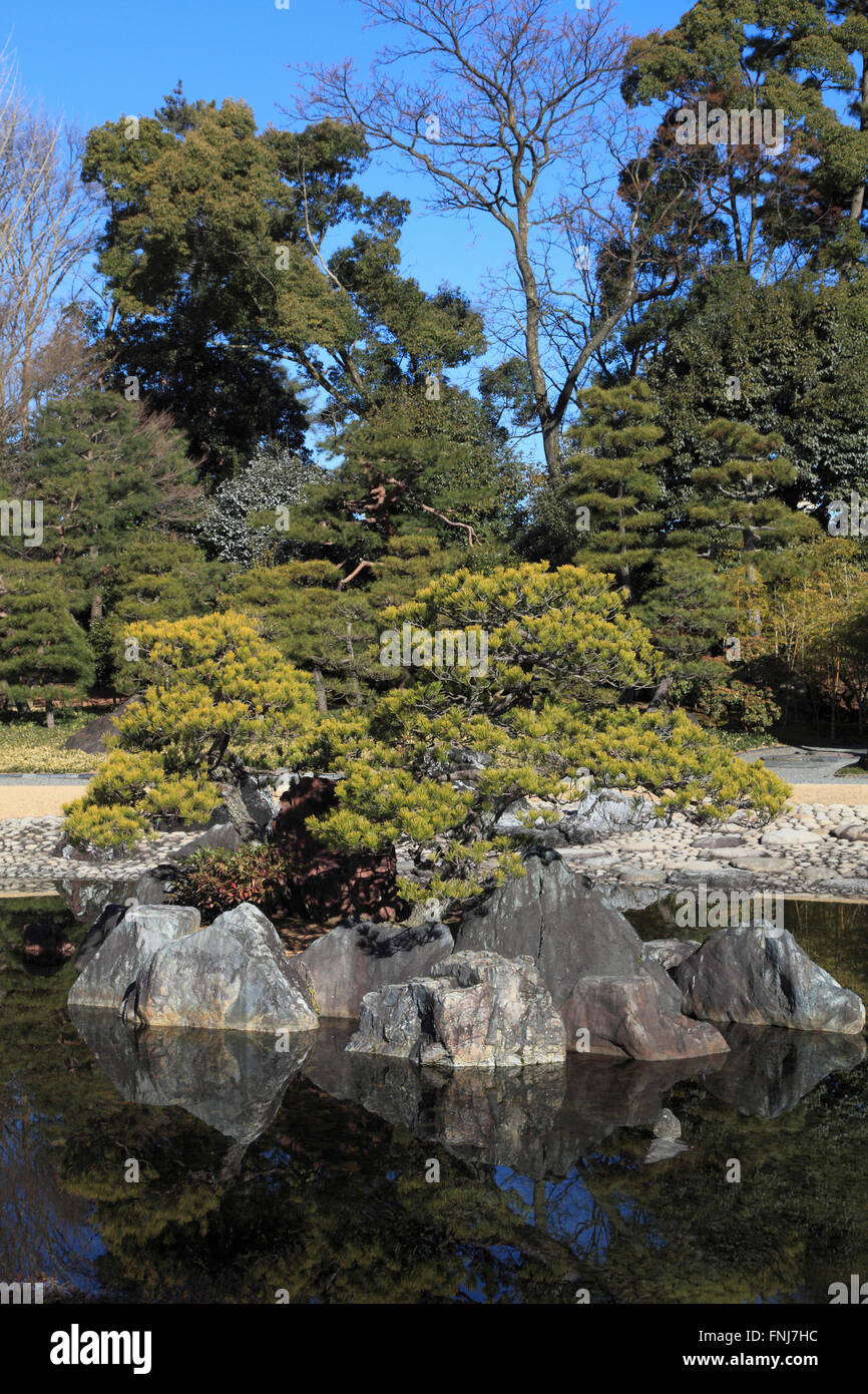 Jardin du château de Nijo Kyoto Japon Banque D'Images