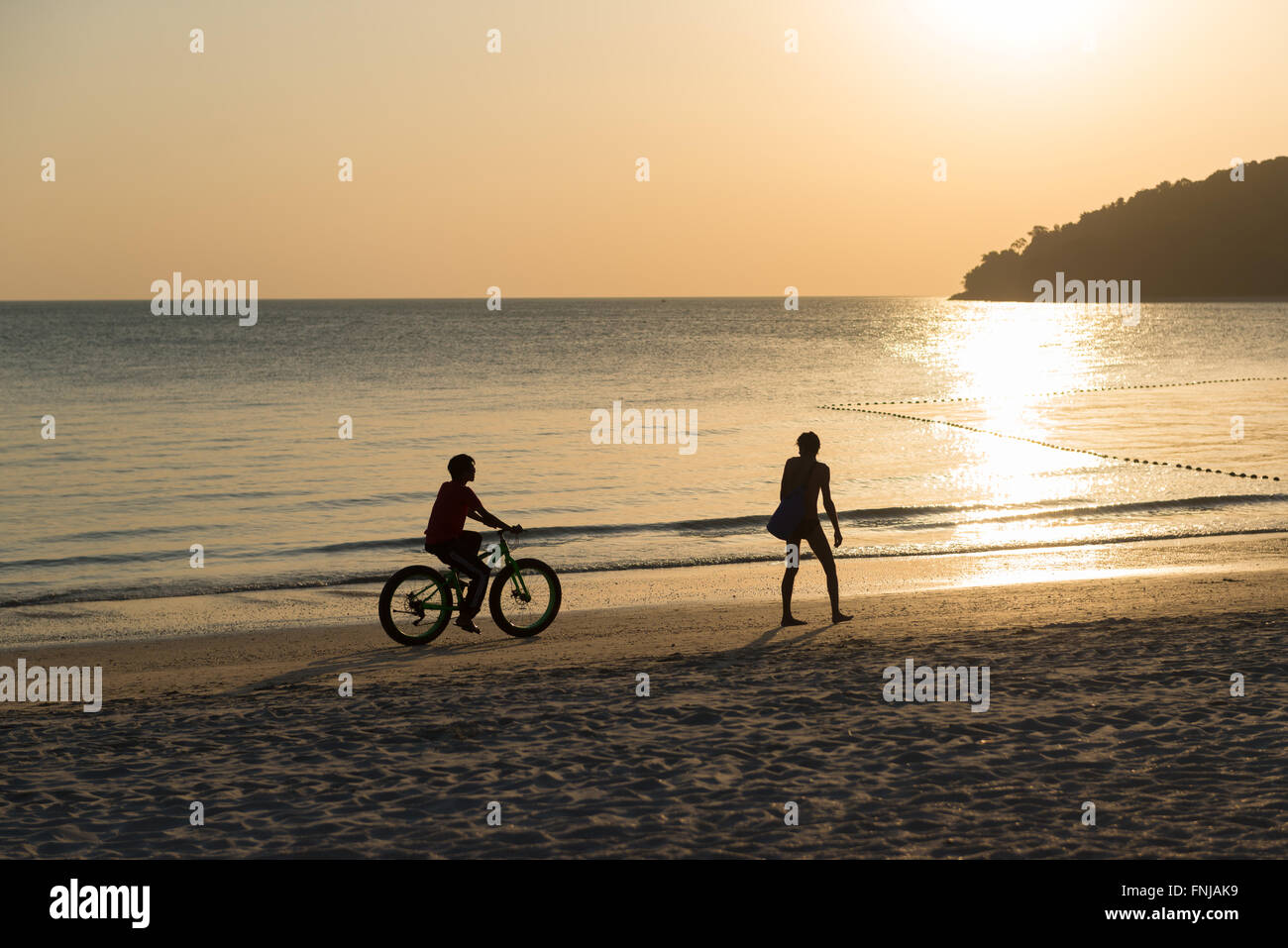 Sihouette cycliste sur Langkawi, Malaisie Langkawi Banque D'Images