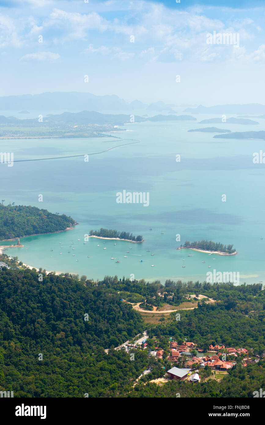 Paysage de Langkawi sur la mer de Gunung Machinchang Banque D'Images