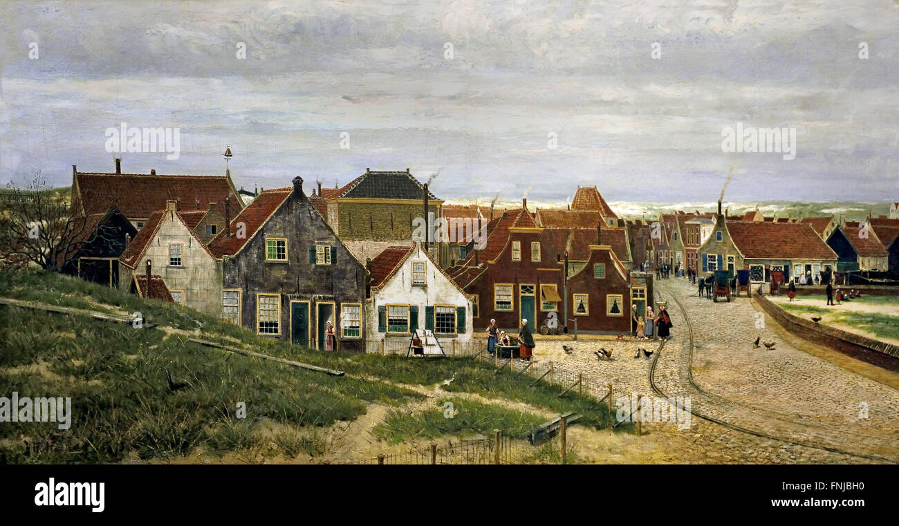 Le Village de Scheveningen Hendrick Willem Mesdag (1831-1915) La Haye était un peintre de marine Néerlandais Pays-Bas Banque D'Images