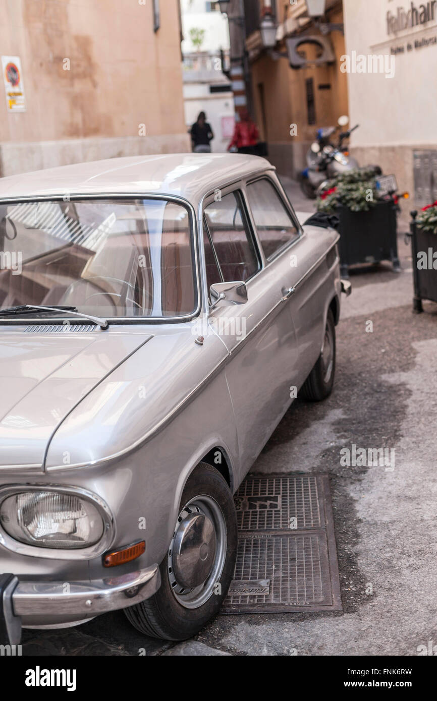 Vieille NSU Prinz location à Palma de Majorque, Iles Baléares, Espagne. Banque D'Images