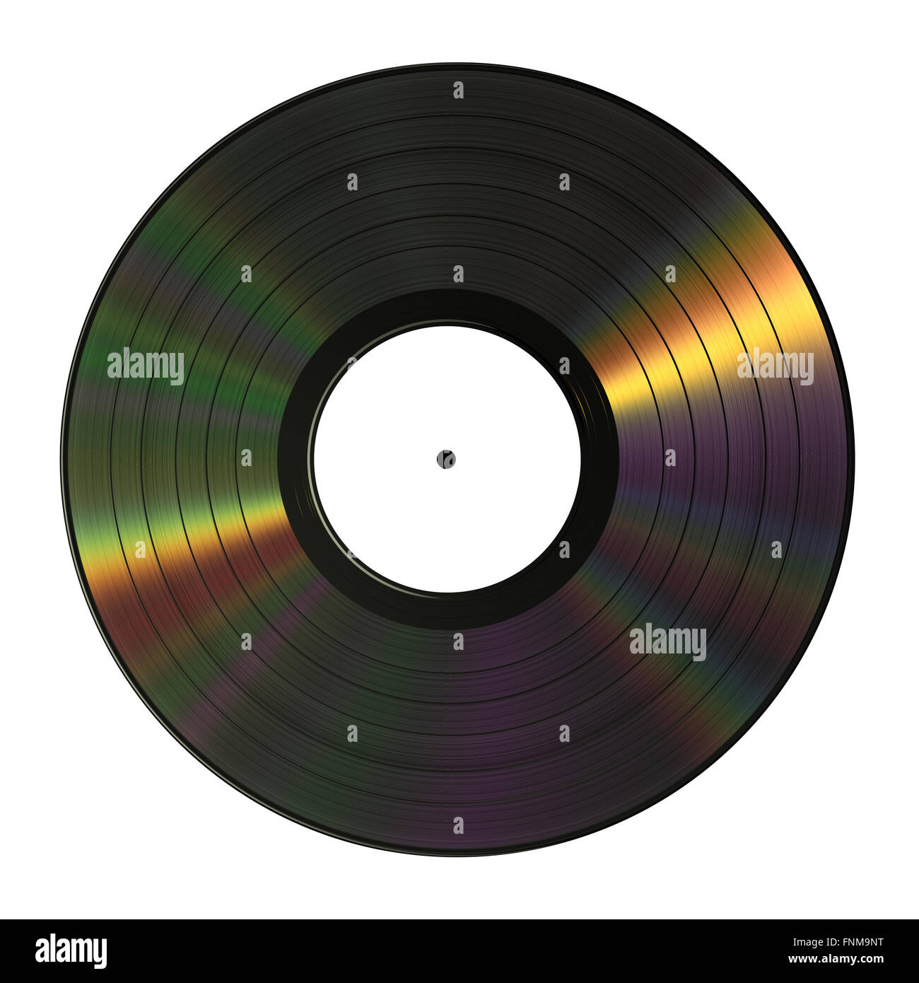 Vinyl Record sur fond blanc. Scène 3D. Banque D'Images