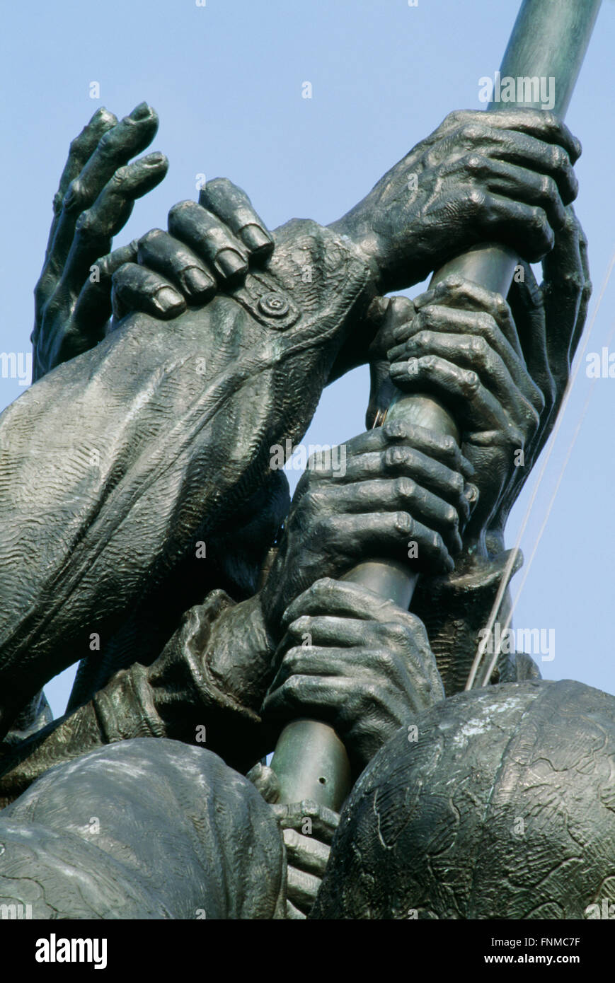 Close-up de la IWA Jima Marine Corps War Memorial, le cimetière d'Arlington, à Washington, DC, États-Unis Banque D'Images
