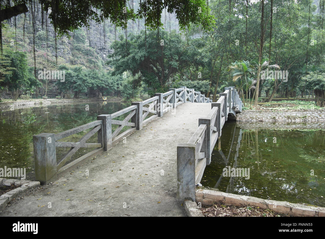 Pont dans le Parc National de Tam Coc - Vietnam Banque D'Images