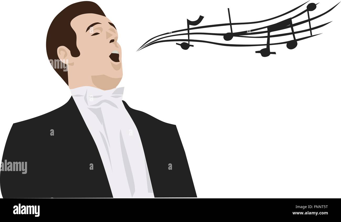 Man singing opera, vector Illustration de Vecteur
