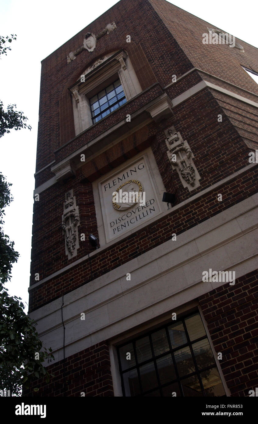 Saint Mary's Hospital, Paddington, Londres. Fondée en 1845, où a été découvert Alexander Fleming la pénicilline en 1928. Banque D'Images