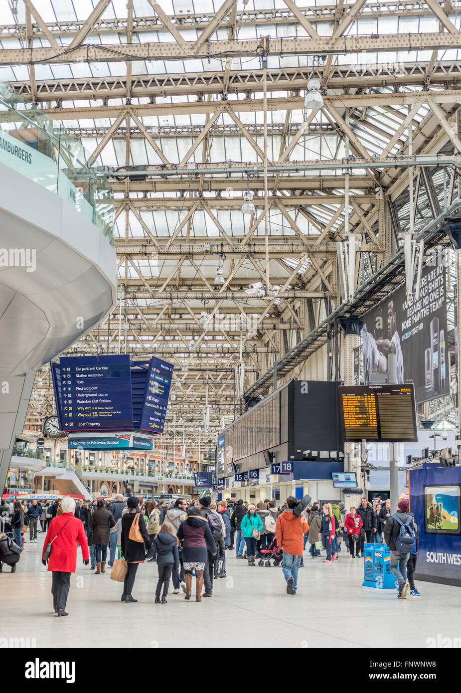 La gare de Waterloo, Londres, UK Banque D'Images