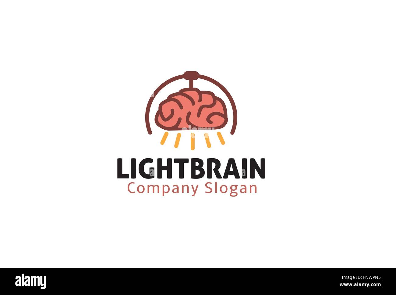 Cerveau léger modèle Logo Illustration de Vecteur