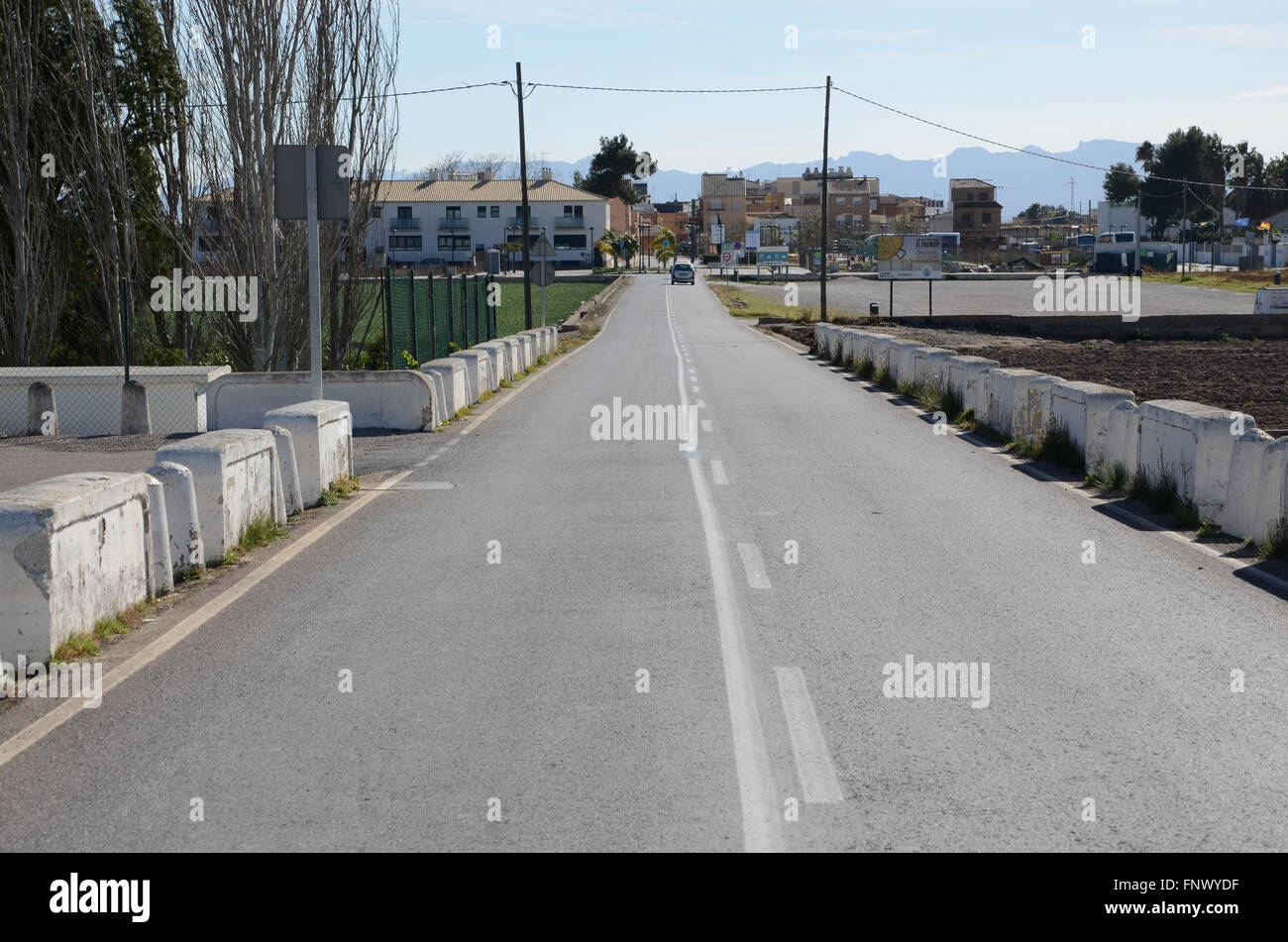 Route principale vers El Palmar, Valence Espagne Europe Banque D'Images