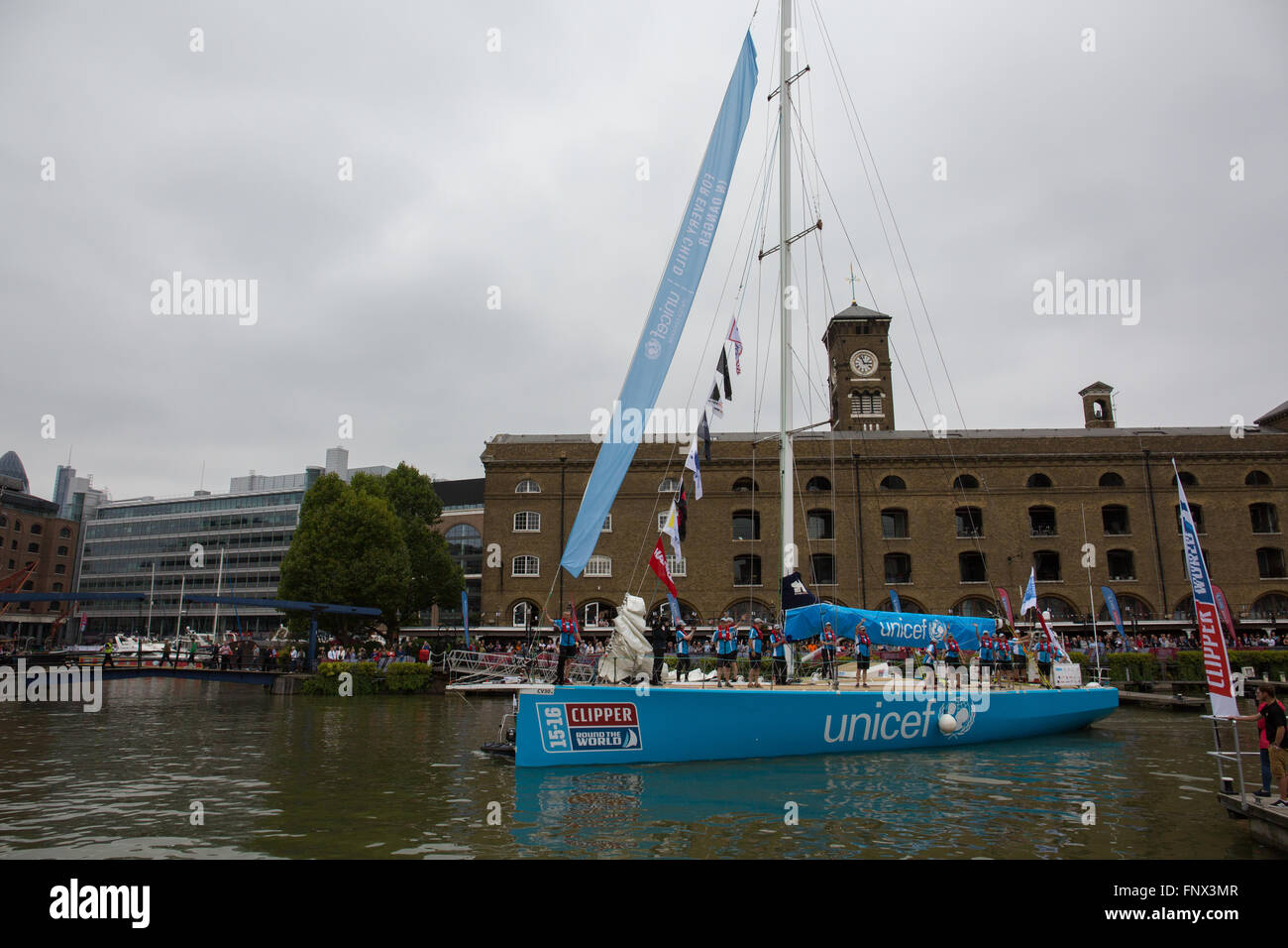 L'UNICEF a parrainé Clipper Round the World yacht race Banque D'Images
