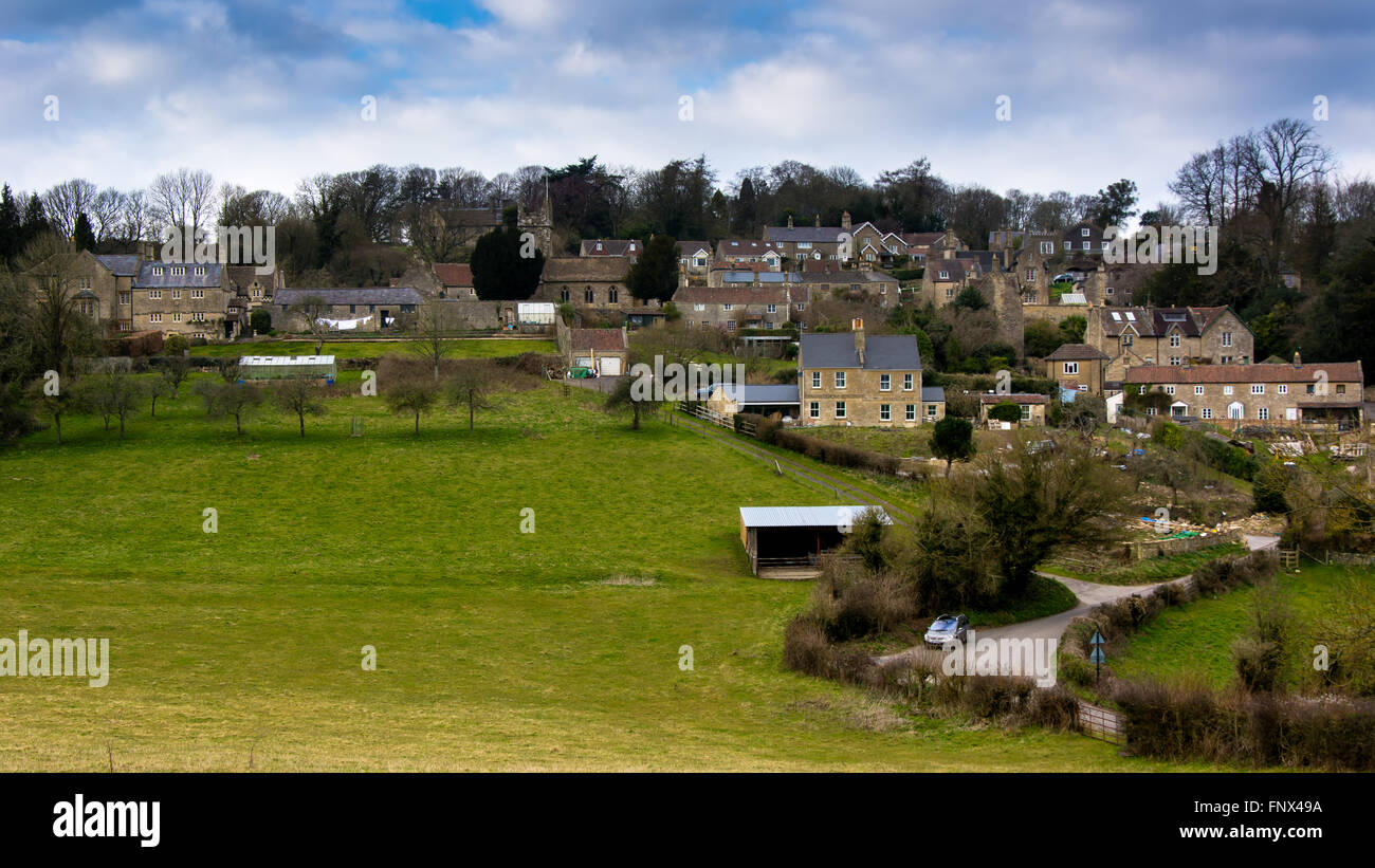 Village de South Stoke, un pittoresque village anglais, sur une colline, à cinq milles au sud de Bath, Somerset, Royaume-Uni Banque D'Images