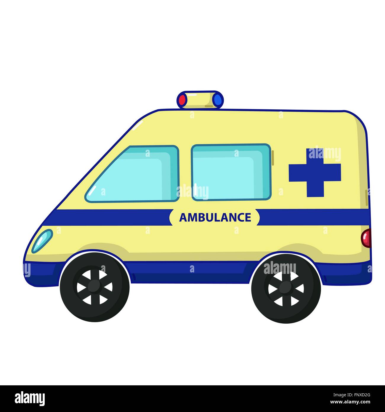 Transport urbain dans l'icône cartoon style isolé sur fond blanc. Voiture Ambulance Illustration de Vecteur