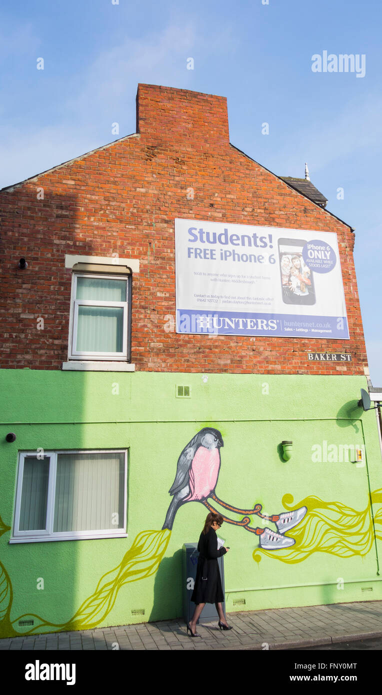 Ajouter l'hébergement des étudiants sur la construction près de l'Université de Teesside à Middlesbrough. UK Banque D'Images