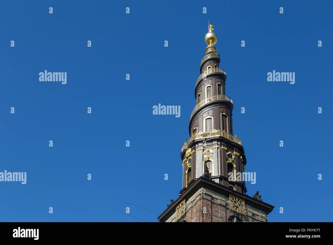 Photographie d'un VOR Frelsers avec Kirke, l'église de Notre Sauveur, à Copenhague, au Danemark. Banque D'Images