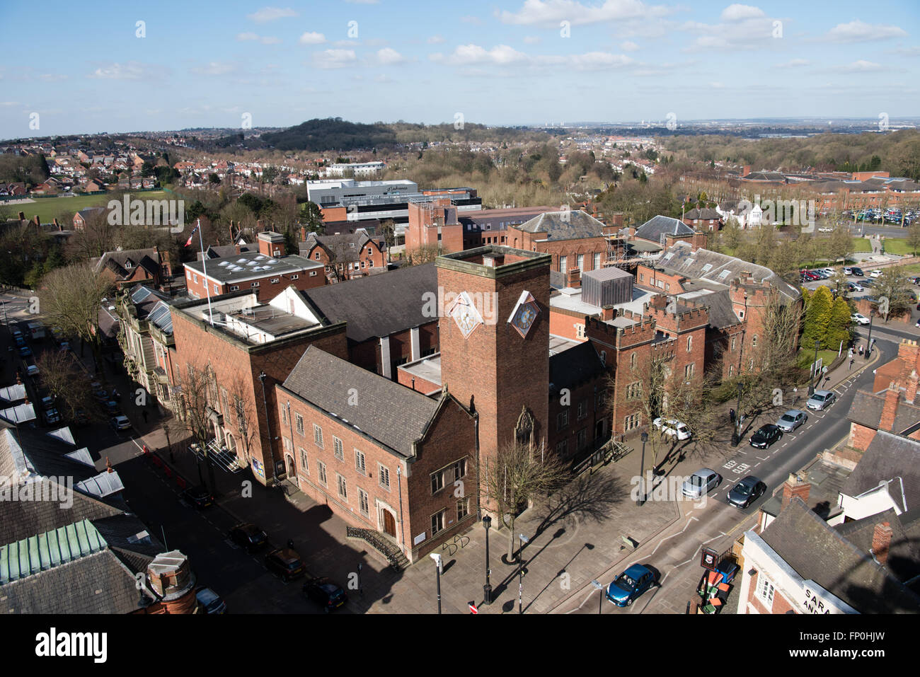 Dudley, West Midlands, Royaume-Uni. 16 mars, 2016. l'oeil de la Grande-Bretagne marque dudley pire attraction touristique donnant vue d'oiseaux, les toits de la ville de black country, les vues s'étendent à l'échelle du pays noir vers Birmingham, Shropshire et worcestershire. dudley conseil fait la promotion il crédit : Jane Williams/Alamy live news Banque D'Images