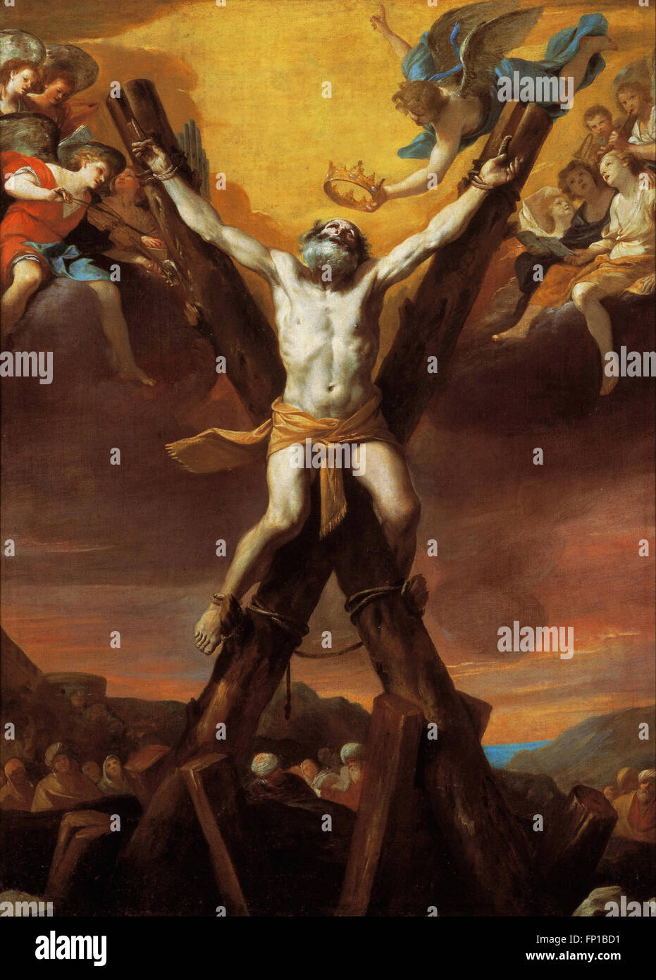 Mattia Preti - la crucifixion de Saint André Banque D'Images