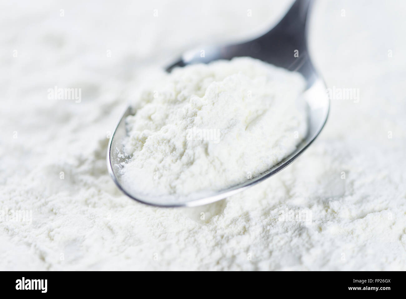 Partie de lait en poudre (gros plan détaillé) Banque D'Images