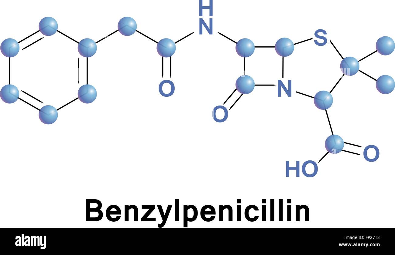 La benzylpénicilline, pénicilline G Illustration de Vecteur