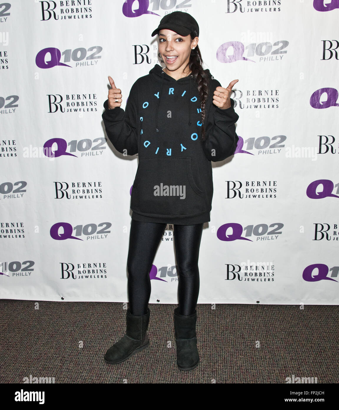 Bala Cynwyd, Pennsylvania, USA. 15 mars, 2016. American Singer-Songwriter Visites Tinashe Q102's Performance Theatre. Banque D'Images