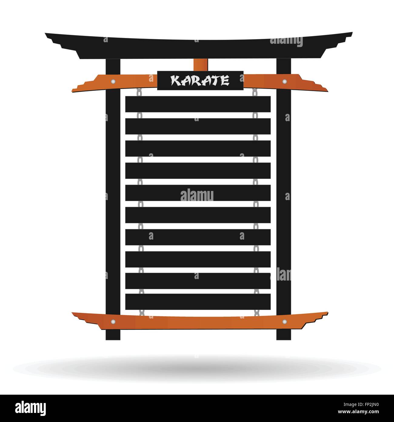 Image d'une ceinture de karaté rack isolé sur un fond blanc. Illustration de Vecteur