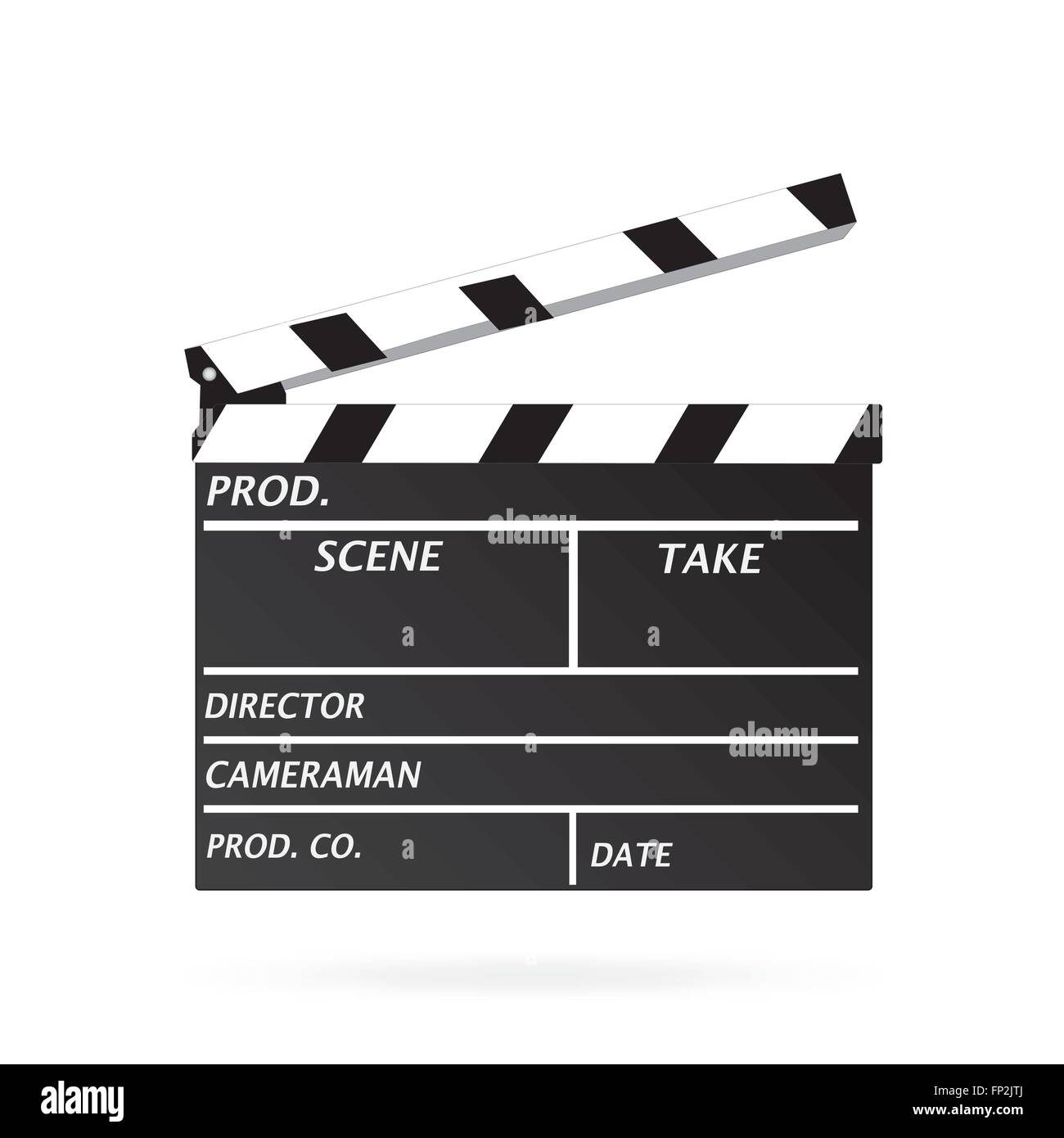 Image d'un film clapper board isolé sur un fond blanc. Illustration de Vecteur