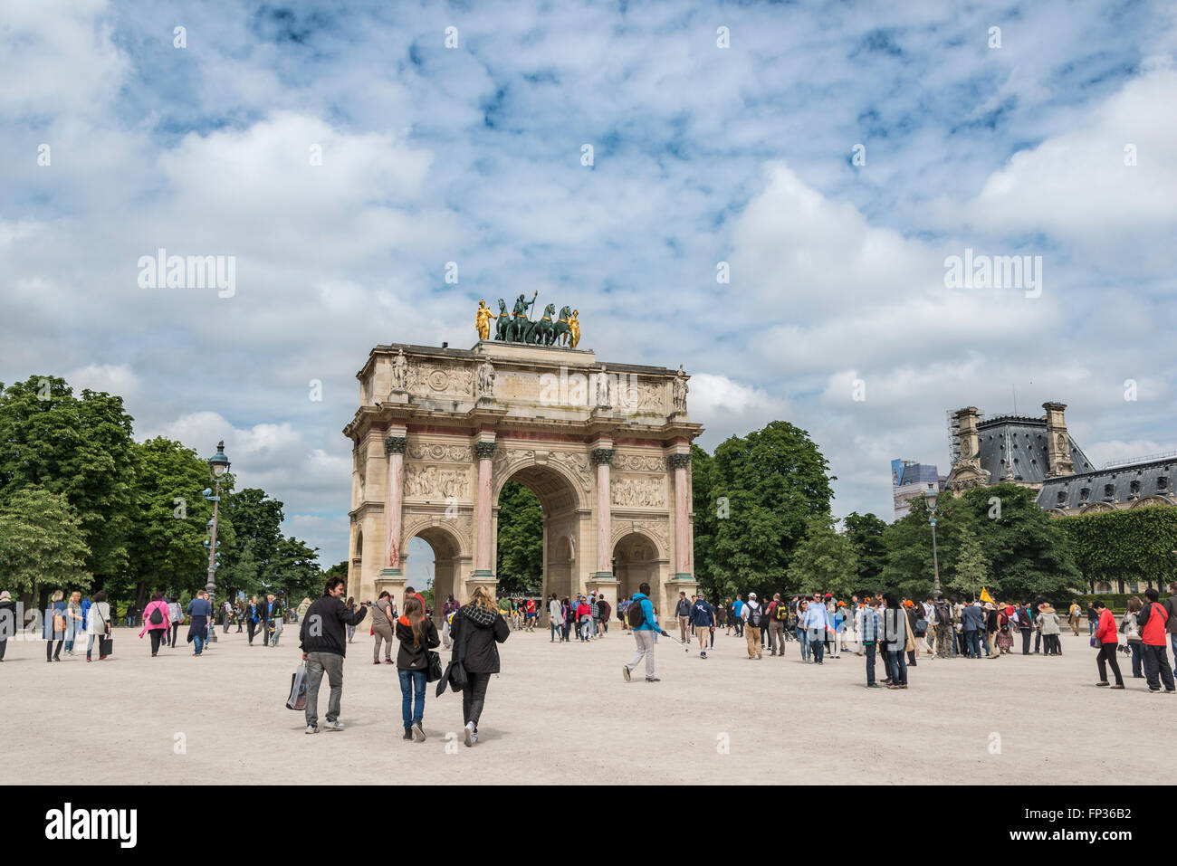 Arc de Triomphe Arc de triomphe du Carrousel dans le jardin des Tuileries Jardin des Tuileries, Paris, France Banque D'Images