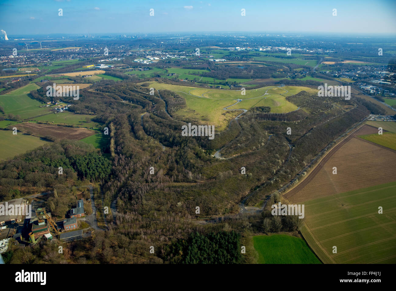 Vue aérienne, heap le nord de l'Allemagne, Kamp-Lintfort, région du Bas Rhin, Rhénanie du Nord-Westphalie, Allemagne, Europe, vue aérienne, Banque D'Images