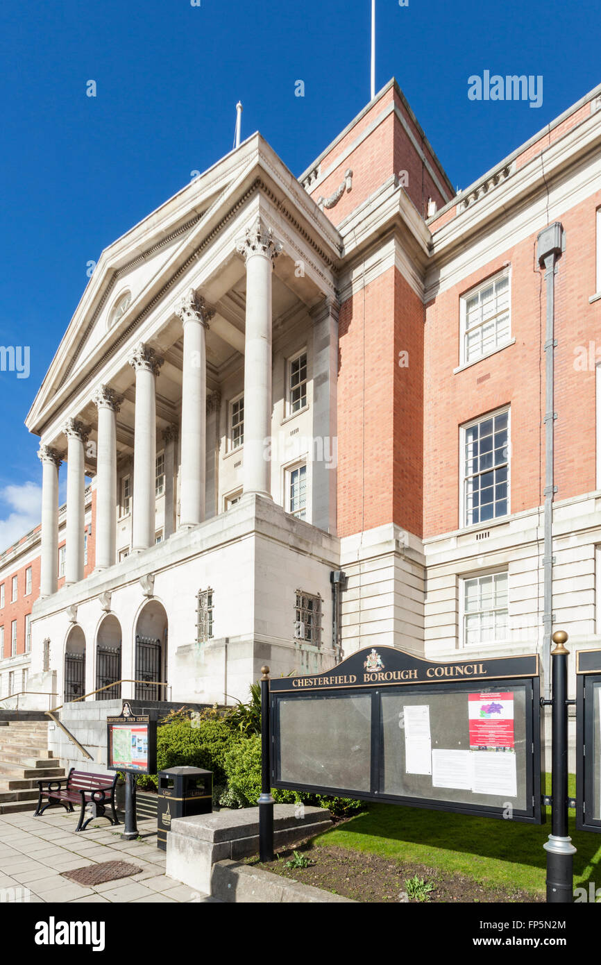 Hôtel de Ville de Chesterfield, Chesterfield Borough Council, Rose Hill, Chesterfield, Derbyshire, Angleterre, RU Banque D'Images