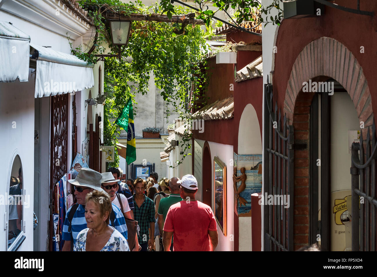 Chraming boutiques, Positano, Italie Banque D'Images