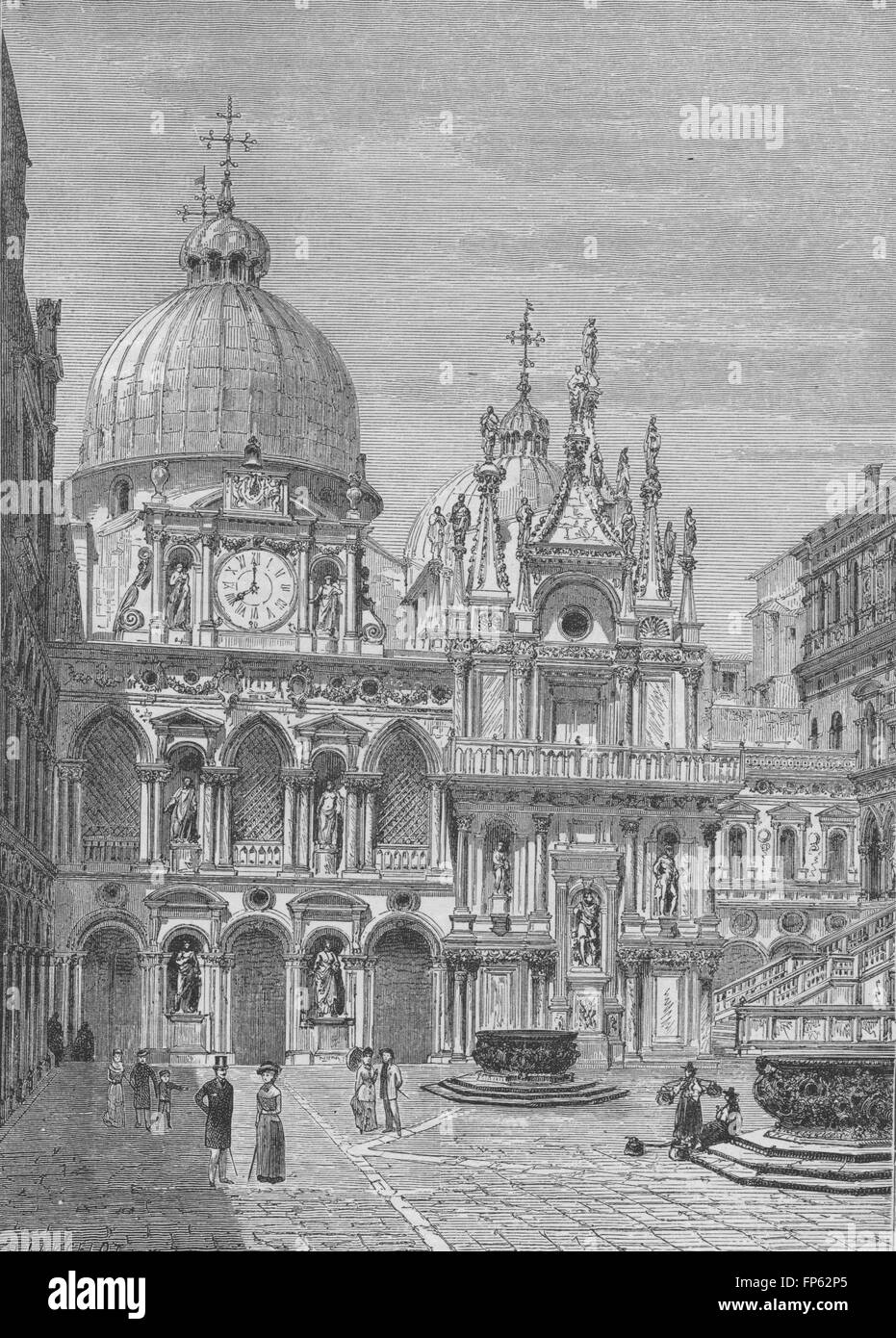 Venise : le Palais des Doges, Venise, antique print 1882 Banque D'Images