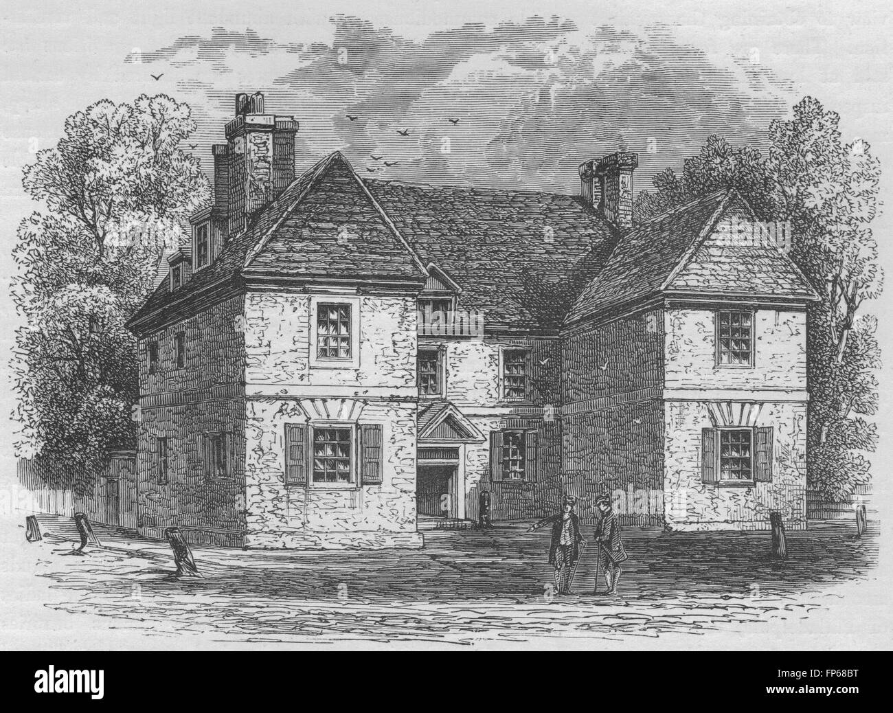 PHILADELPHIA : Penn's Residence dans la deuxième rue, ci-dessous, rue Chestnut, 1882 Banque D'Images