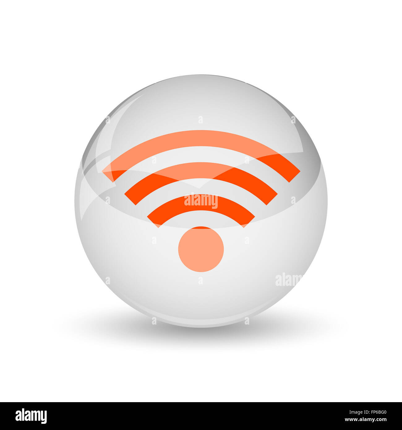 L'icône de connexion sans fil. Bouton Internet sur fond blanc. Banque D'Images