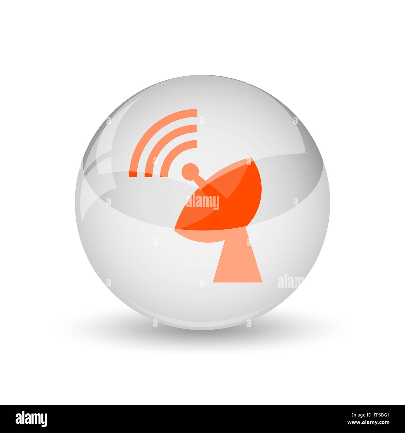 L'icône d'antenne sans fil. Bouton Internet sur fond blanc. Banque D'Images