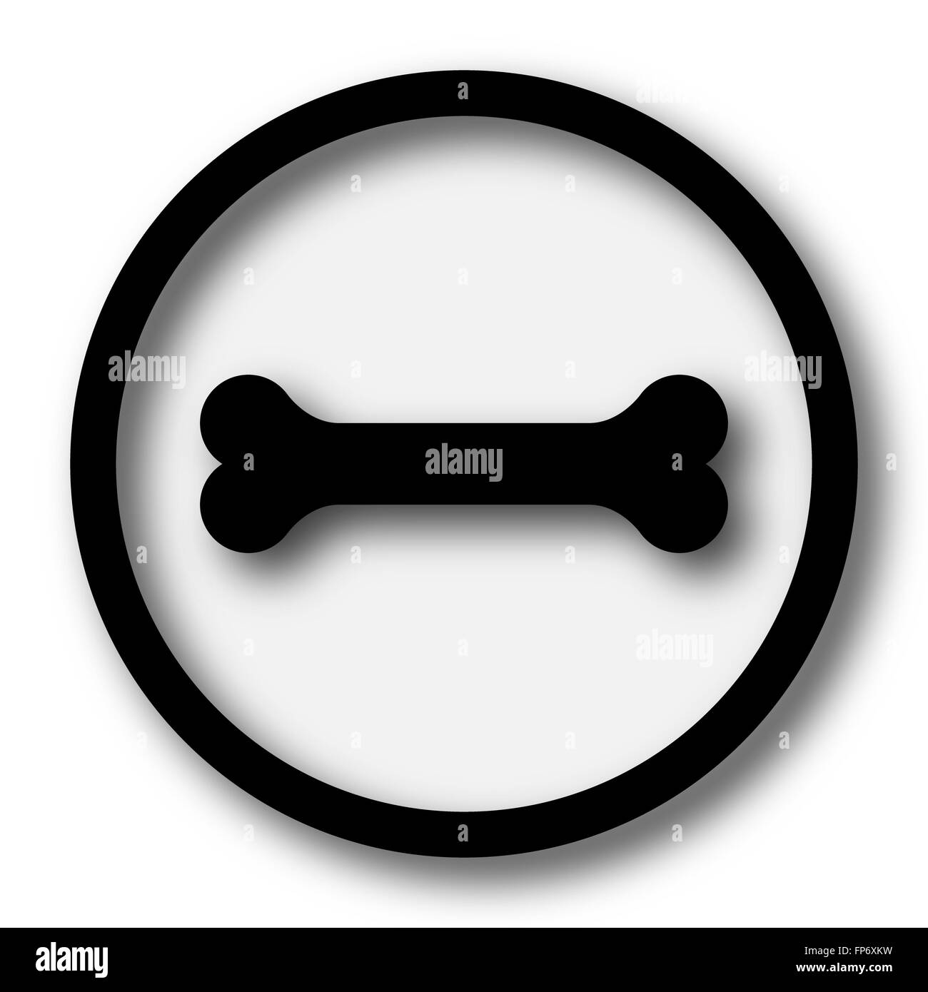 L'icône de l'os. Bouton Internet sur fond blanc. Banque D'Images