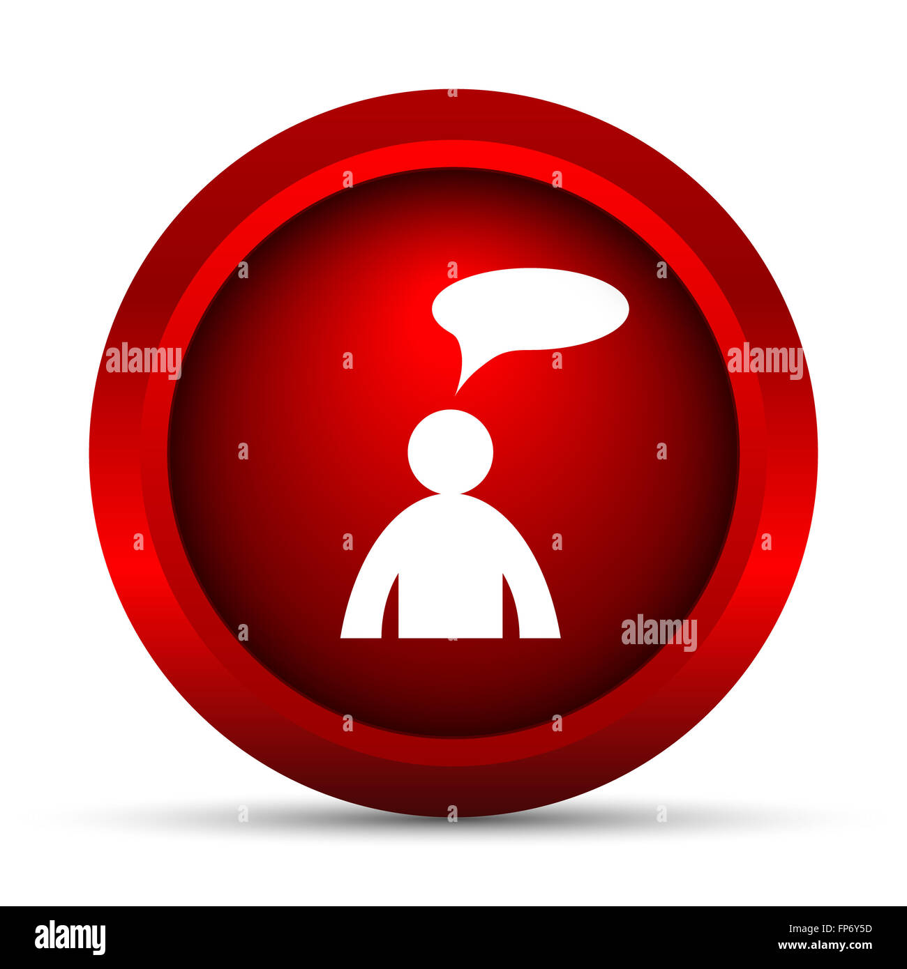 Commentaires icône. Bouton Internet sur fond blanc. - Homme avec bulle Banque D'Images