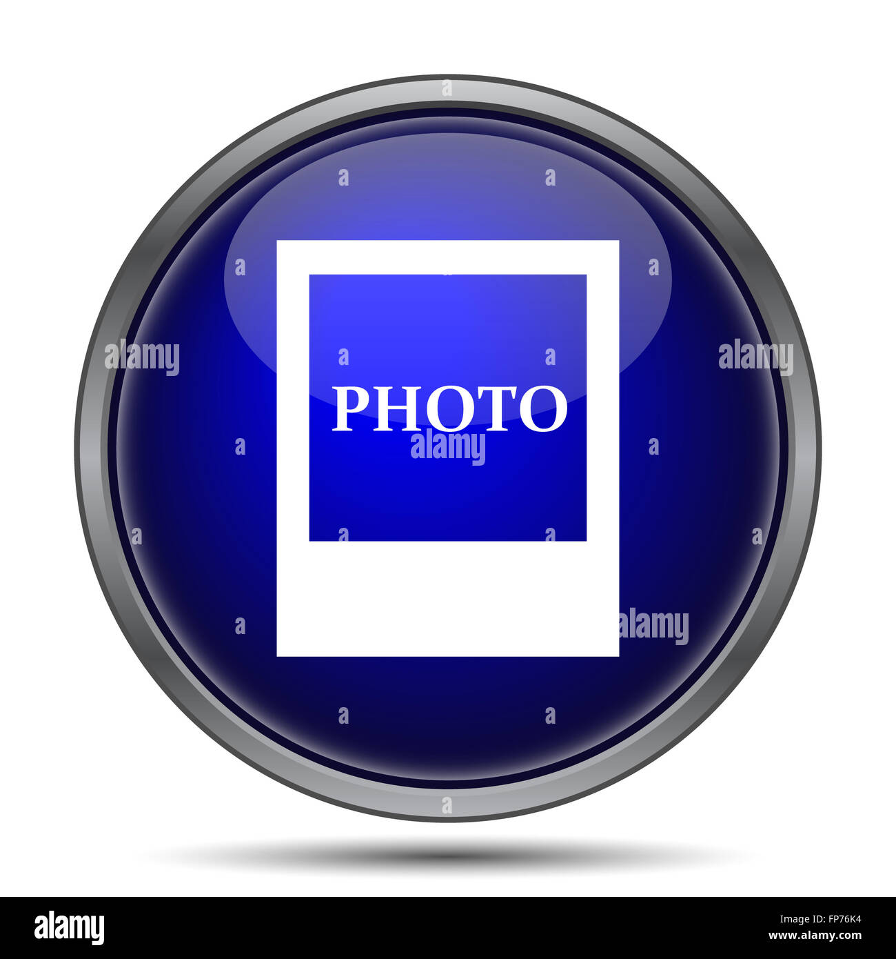 L'icône de la photo. Bouton Internet sur fond blanc. Banque D'Images