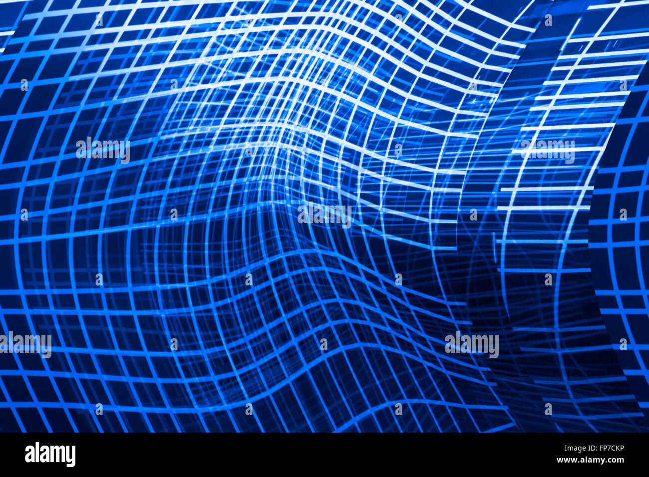 Résumé fond bleu avec des lignes courbes. Format horizontal Banque D'Images